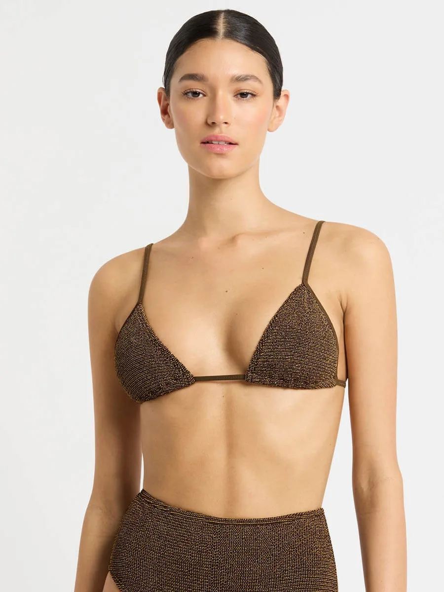 Luana Triangle In Cocoa Lurex