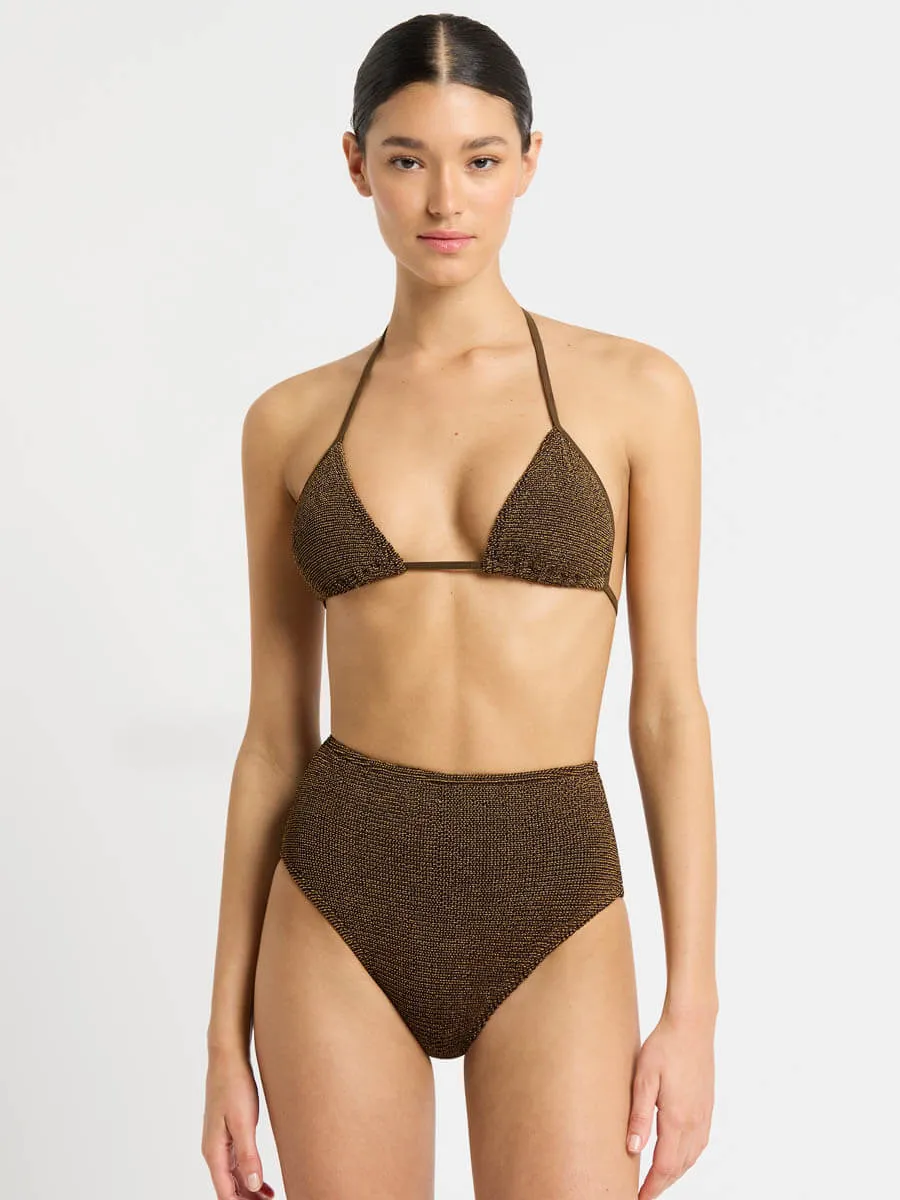 Luana Triangle In Cocoa Lurex