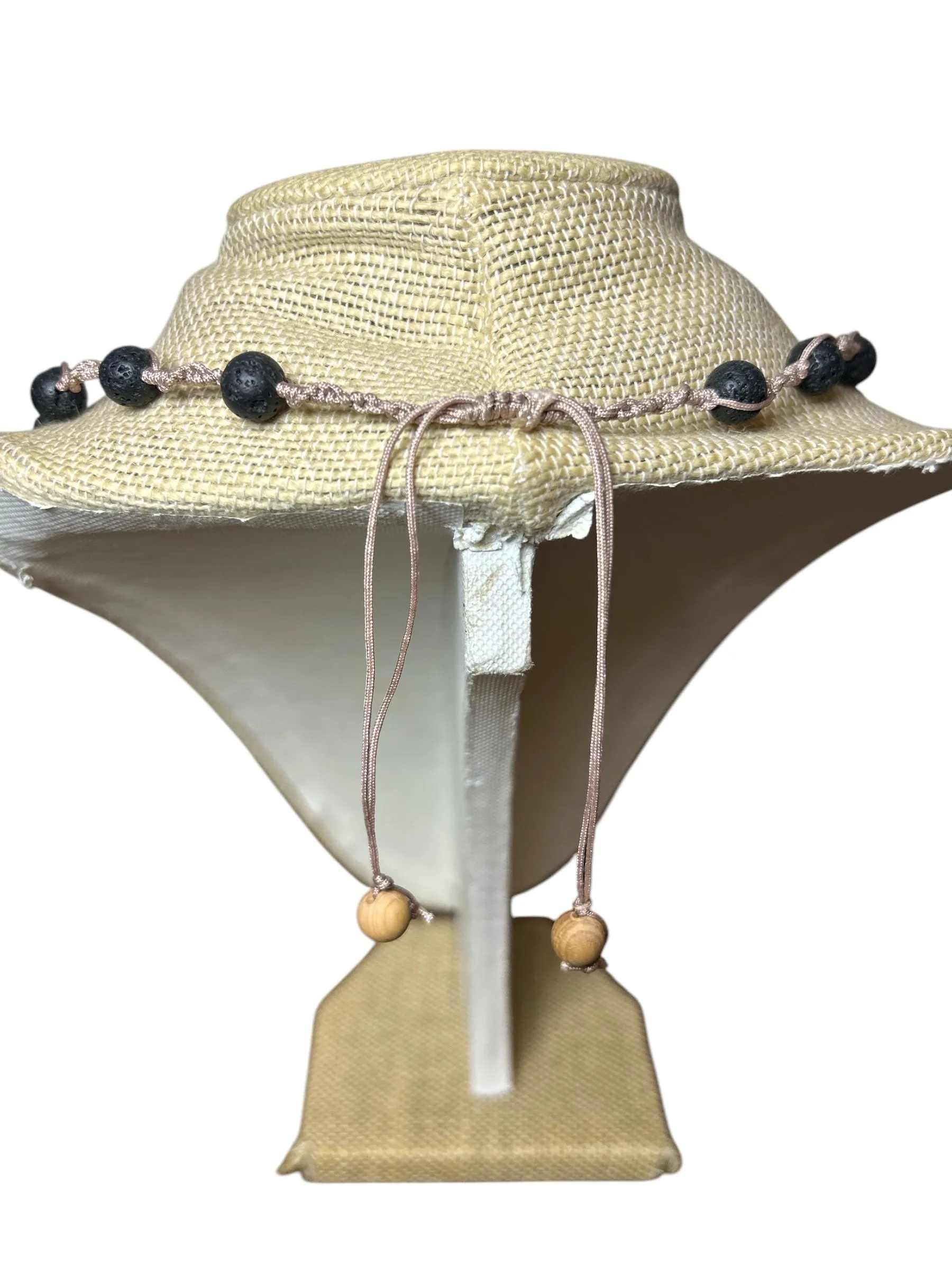 Macrame Necklace: Shark Tooth Lava Rock