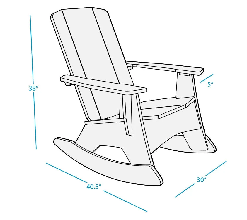 Mainstay Adirondack Lounger Rocker In Gray