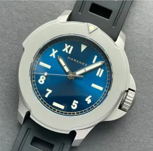 Maranez Bangla 47 titanium automatic watch Blue Sunray Cali dial