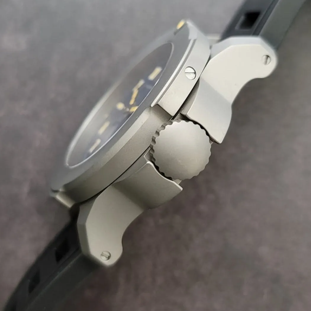 Maranez Bangla 47 titanium automatic watch Blue Sunray Cali dial