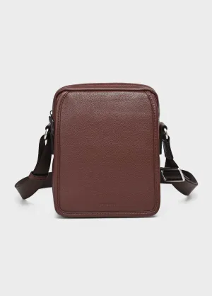 Men's leather bag with flap
