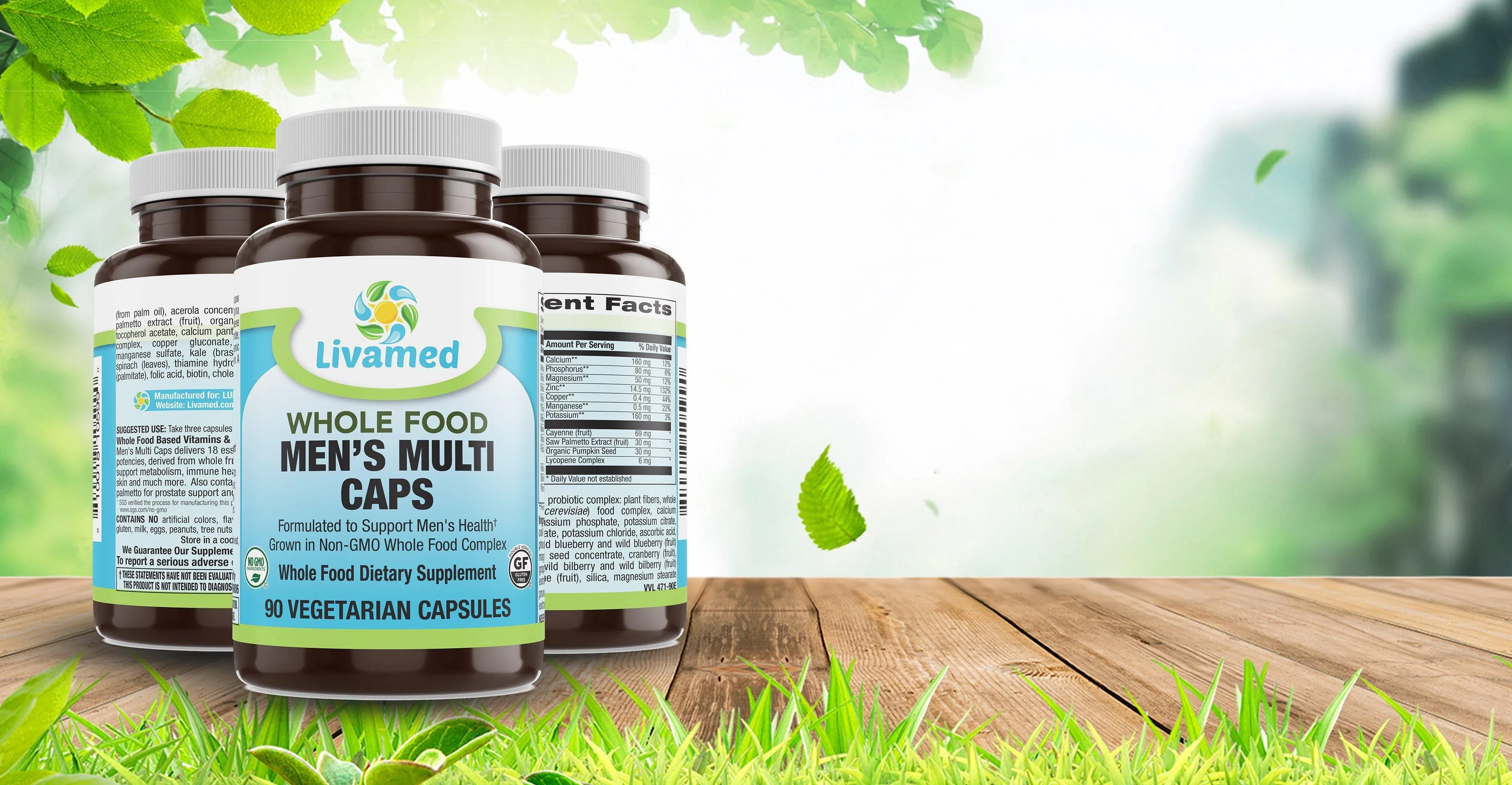 Men's Multi Veg Caps - Whole Food Essentials   90 Count