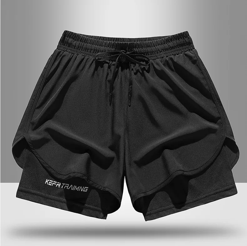 Men's Shorts Casual Men 2 in 1 Compression Fitness Beach Bottoms Quick Dry Training Jogging Short Pants