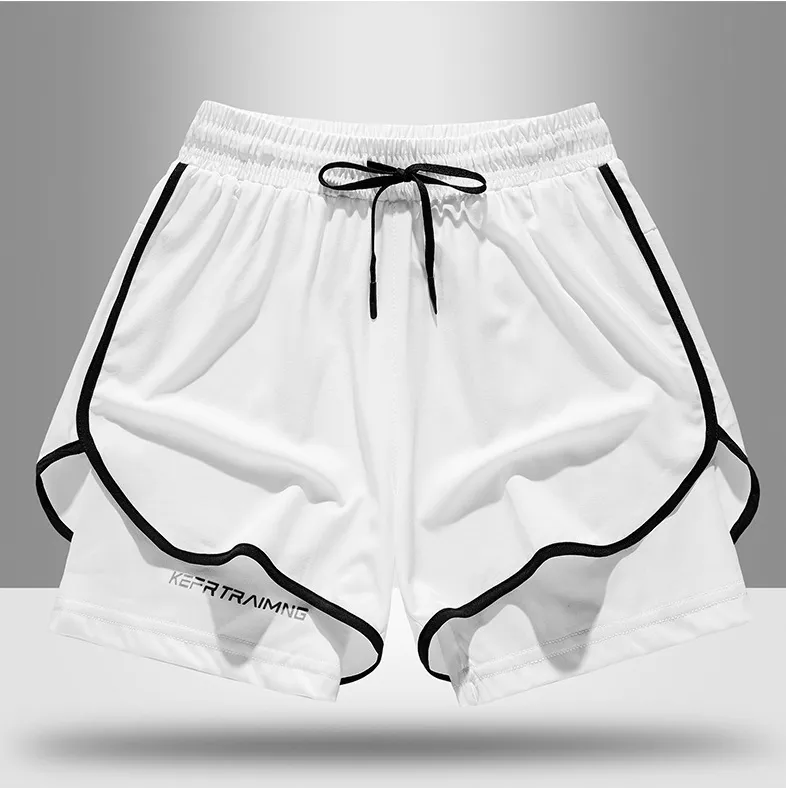 Men's Shorts Casual Men 2 in 1 Compression Fitness Beach Bottoms Quick Dry Training Jogging Short Pants