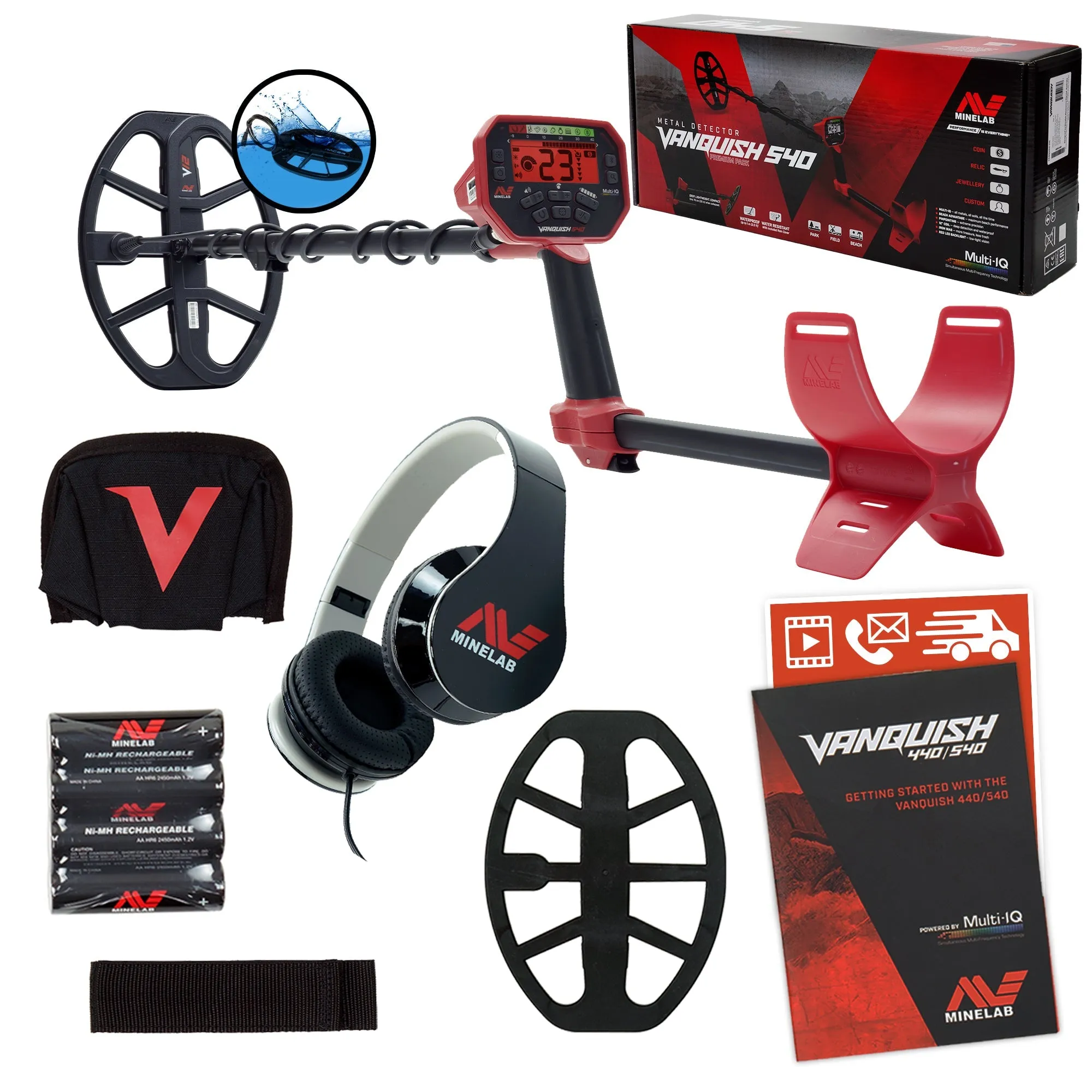 Minelab VANQUISH 540 Metal Detector with Pro-Find 40 and Carry Bag