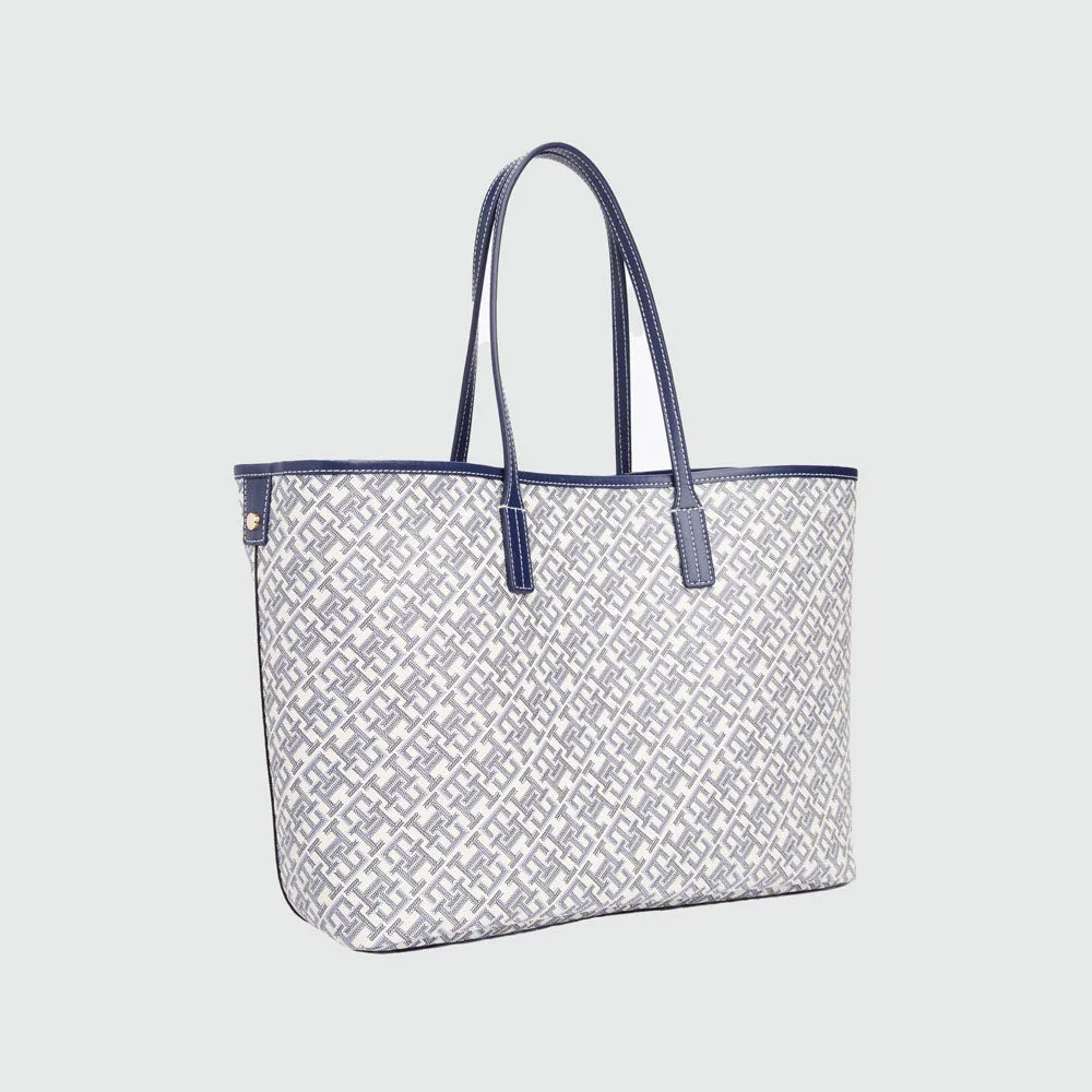 Monoplay Leather Tote Bag - Navy Multi