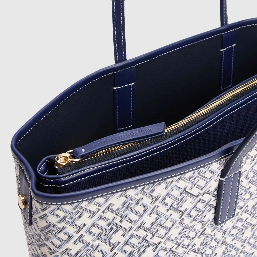 Monoplay Leather Tote Bag - Navy Multi