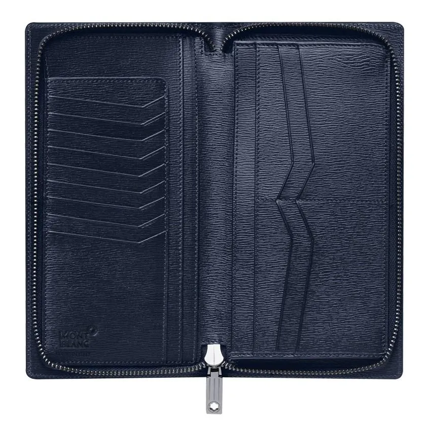Montblanc vertical portfolio 13 compartments with 4810 Westside blue hinge 118658