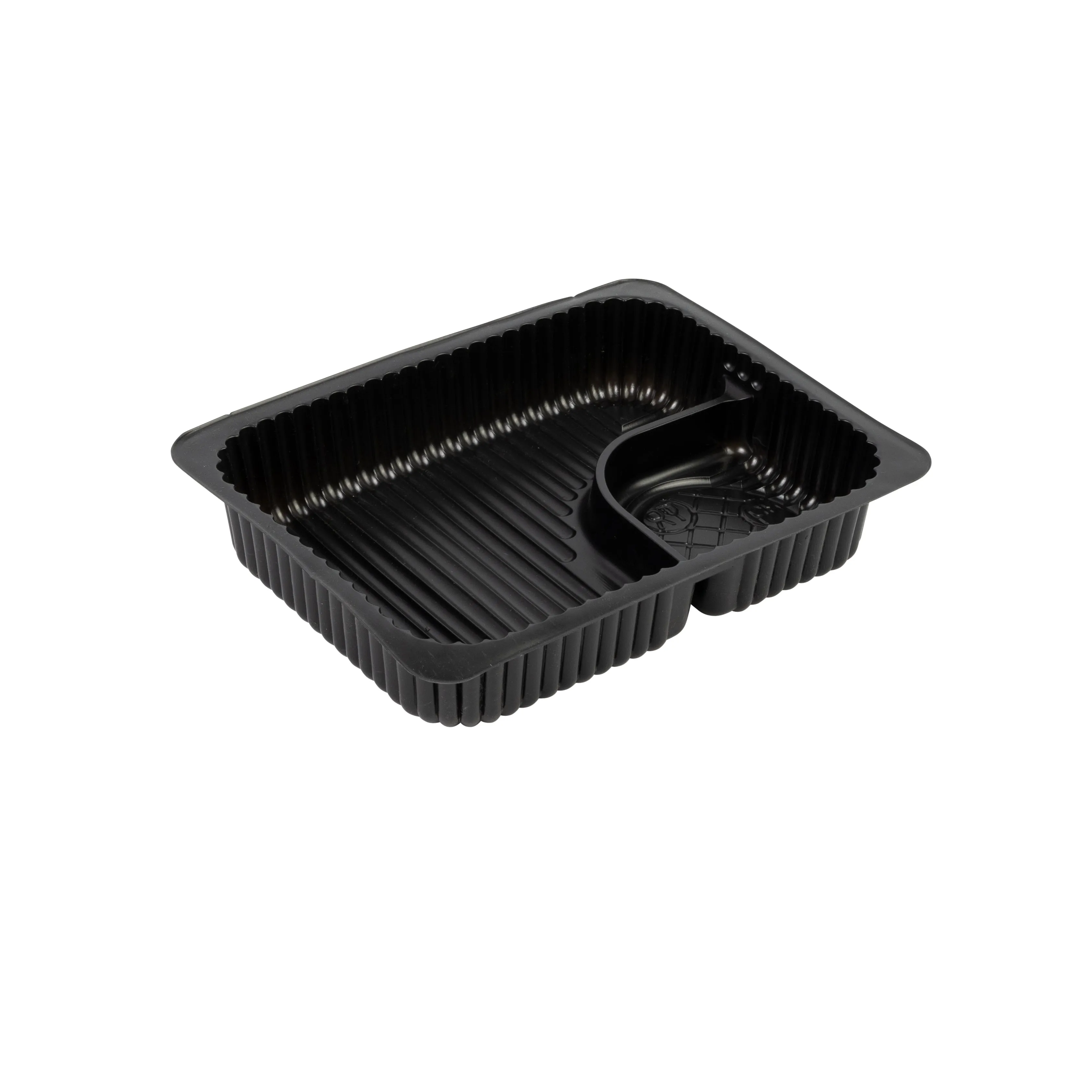 Nacho Trays, Black, Large , 2 Compartments 500 Per Box
