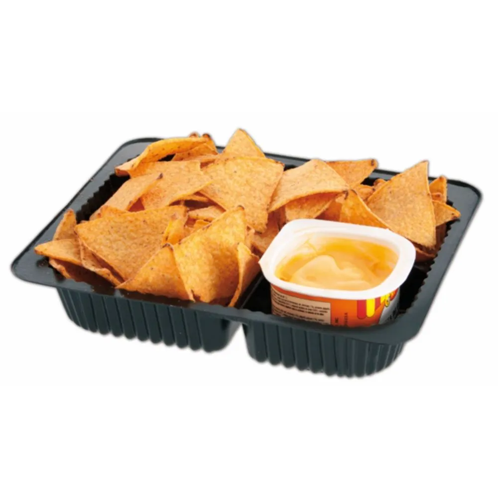 Nacho Trays, Black, Large , 2 Compartments 500 Per Box