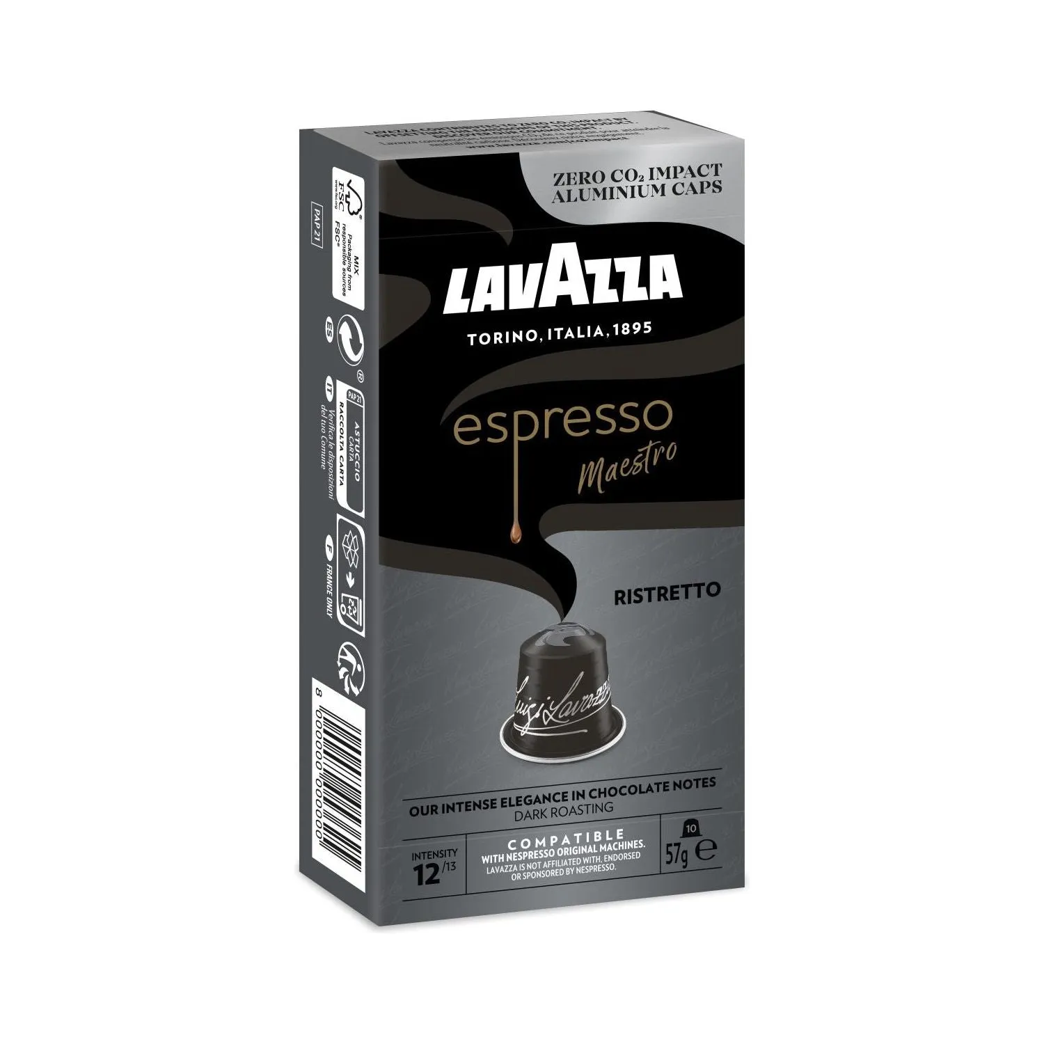 Nespresso Compatible Lavazza Maestro Ristretto 20 Coffee Capsules