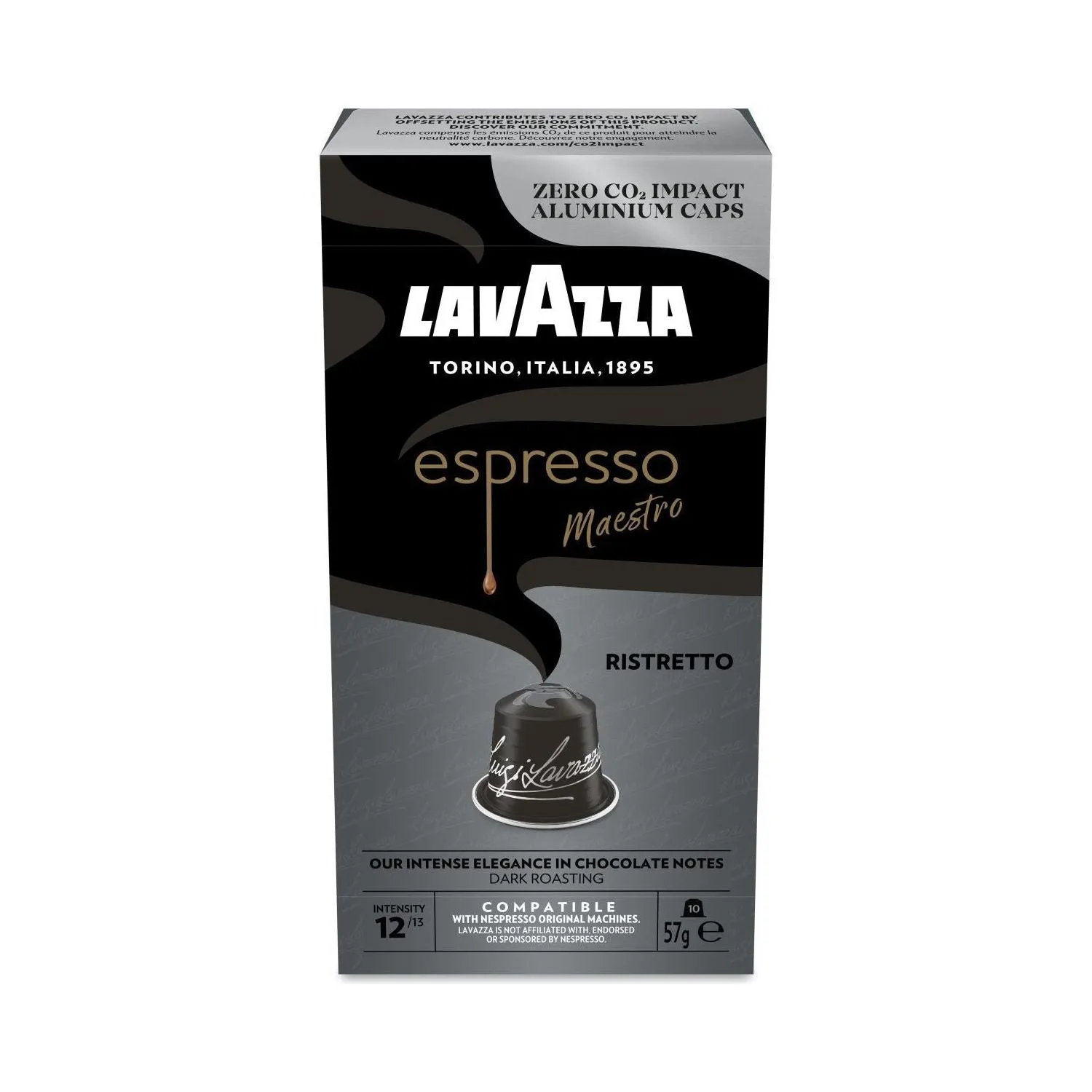 Nespresso Compatible Lavazza Maestro Ristretto 20 Coffee Capsules
