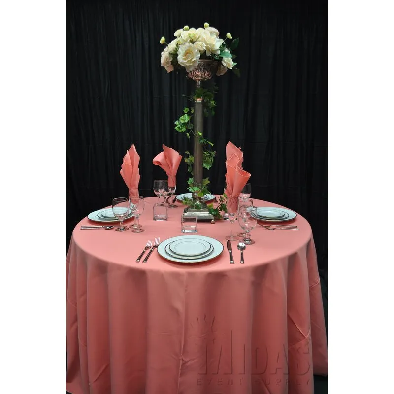 New Wayfair Renaissance Round Tablecloth 90" X 90" in Dusty Rose, Retails $82 