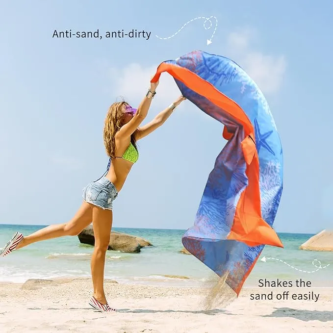 NewDoar Beach Blanket Sandproof Extra Large for 1-3 Adults / 1-8 Adults Sand Free Beach Mat Picnic Blanket Waterproof Oversized Lightweight Picnic Mat for Camping Hiking Beach Travel-/1-3person