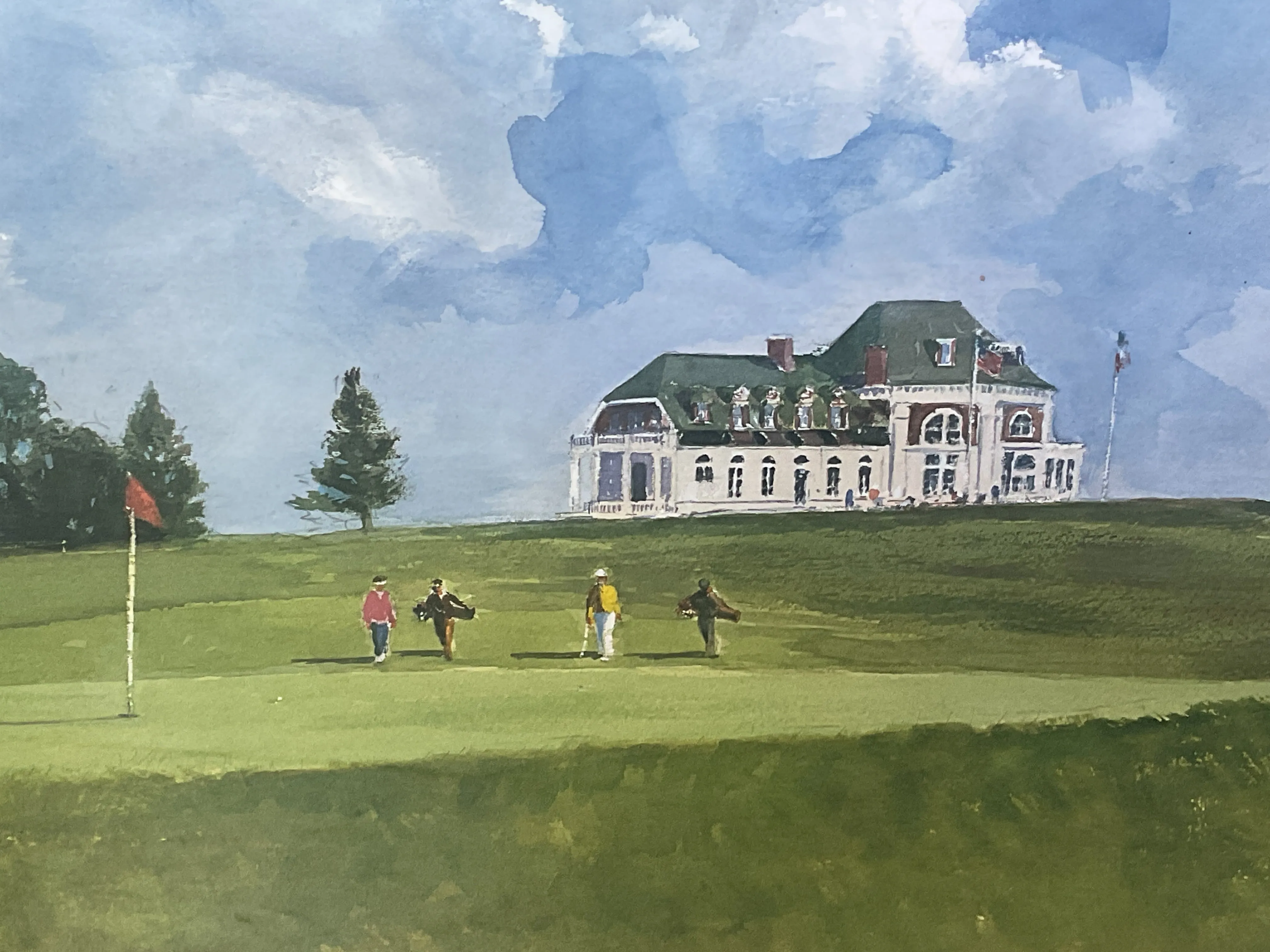Newport Country Club Lithograph by Ray Ellis 1995