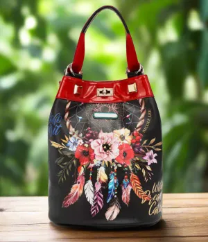 Nicole Lee USA Flower Pattern Adjustable Strap Backpack Bag