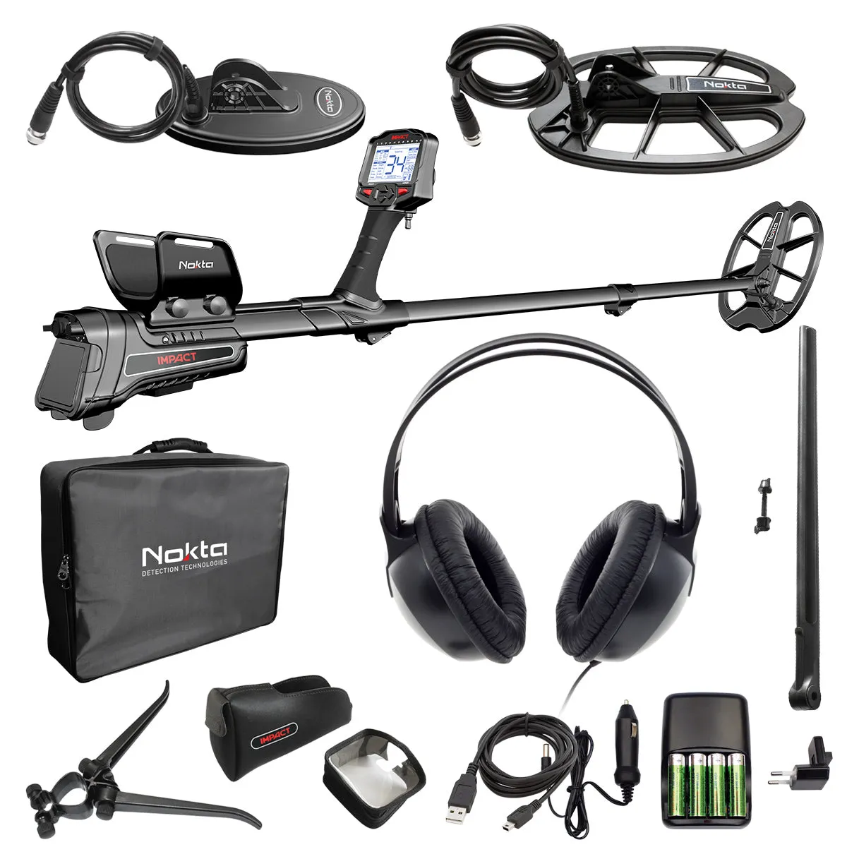 Nokta Impact Pro Pack Metal Detector with Waterproof DD 11 x 7'' Search Coil