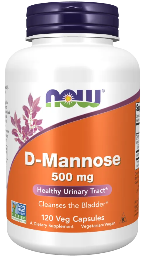 now D-Mannose 500 mg 120 Veg Capsules
