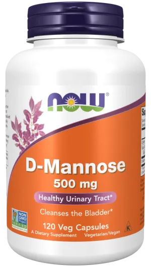 now D-Mannose 500 mg 120 Veg Capsules