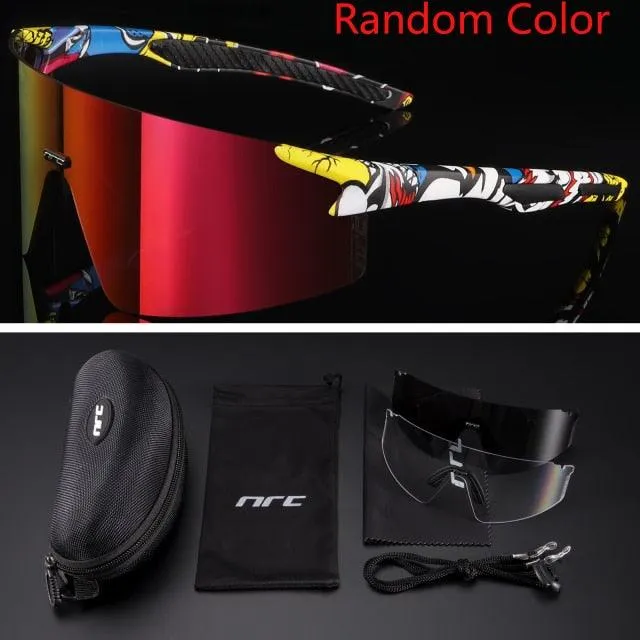 NRC 3 Lens UV400 Cycling Sunglasses TR90 Sports Bicycle Glasses