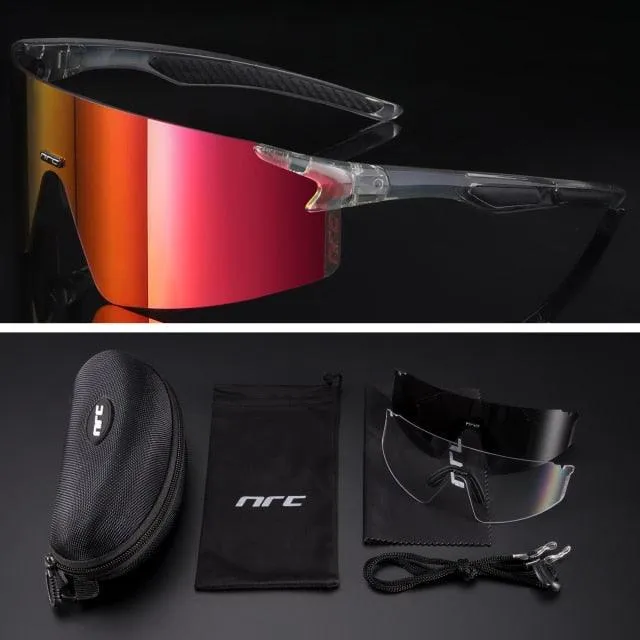 NRC 3 Lens UV400 Cycling Sunglasses TR90 Sports Bicycle Glasses