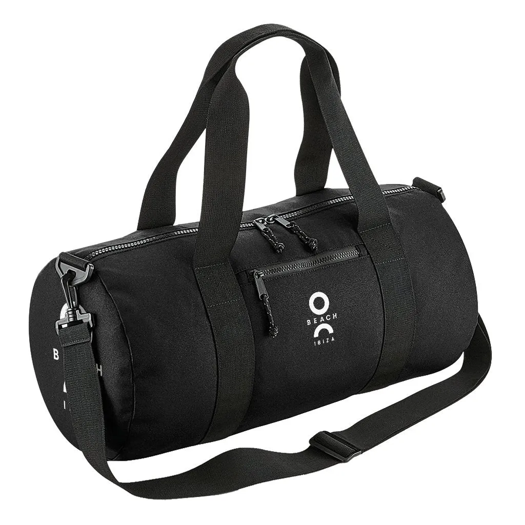 O Beach Logo White Recycled Barrel Bag