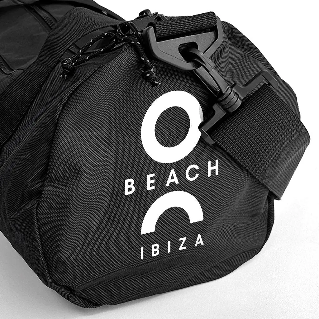 O Beach Logo White Recycled Barrel Bag