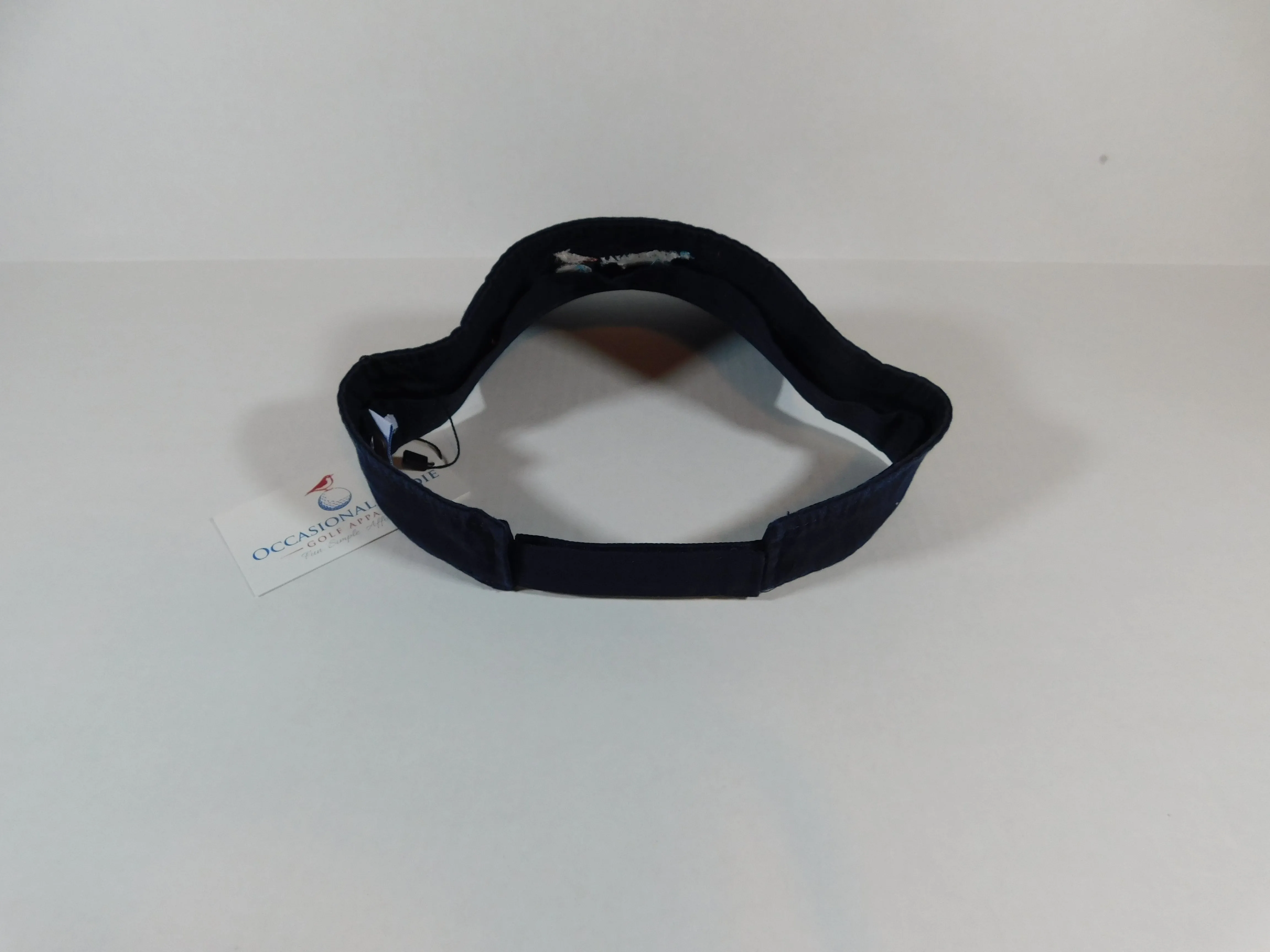 Occasional Birdie Golf Apparel Visor with "Occasional Birdie" and Navy Blue