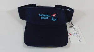Occasional Birdie Golf Apparel Visor with "Occasional Birdie" and Navy Blue