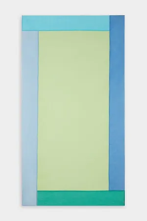 Organza Tablecloth in Green 4 Borders Blue