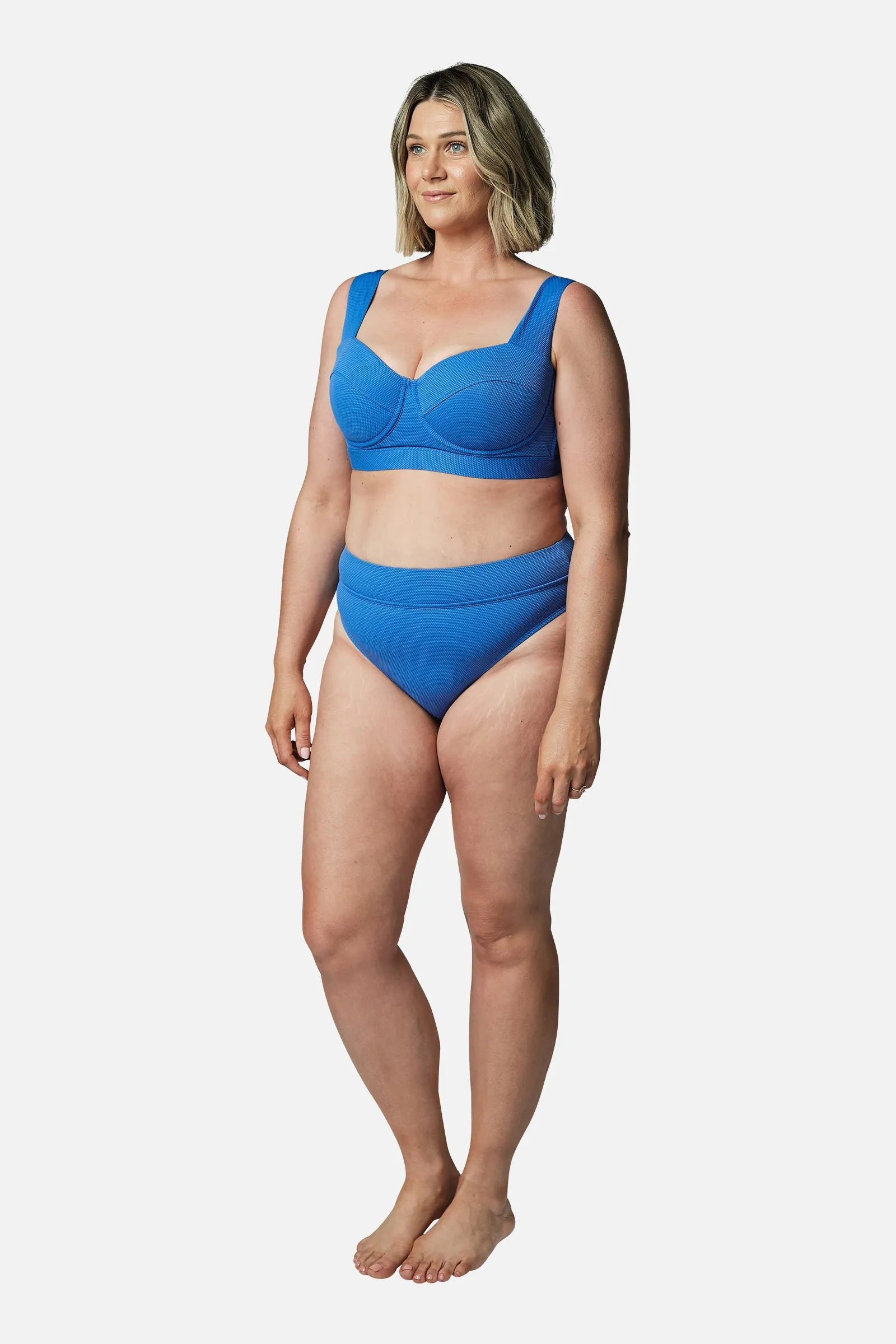 Original Bustier Balconette Bikini Bralette SKY BLUE TEXTURE