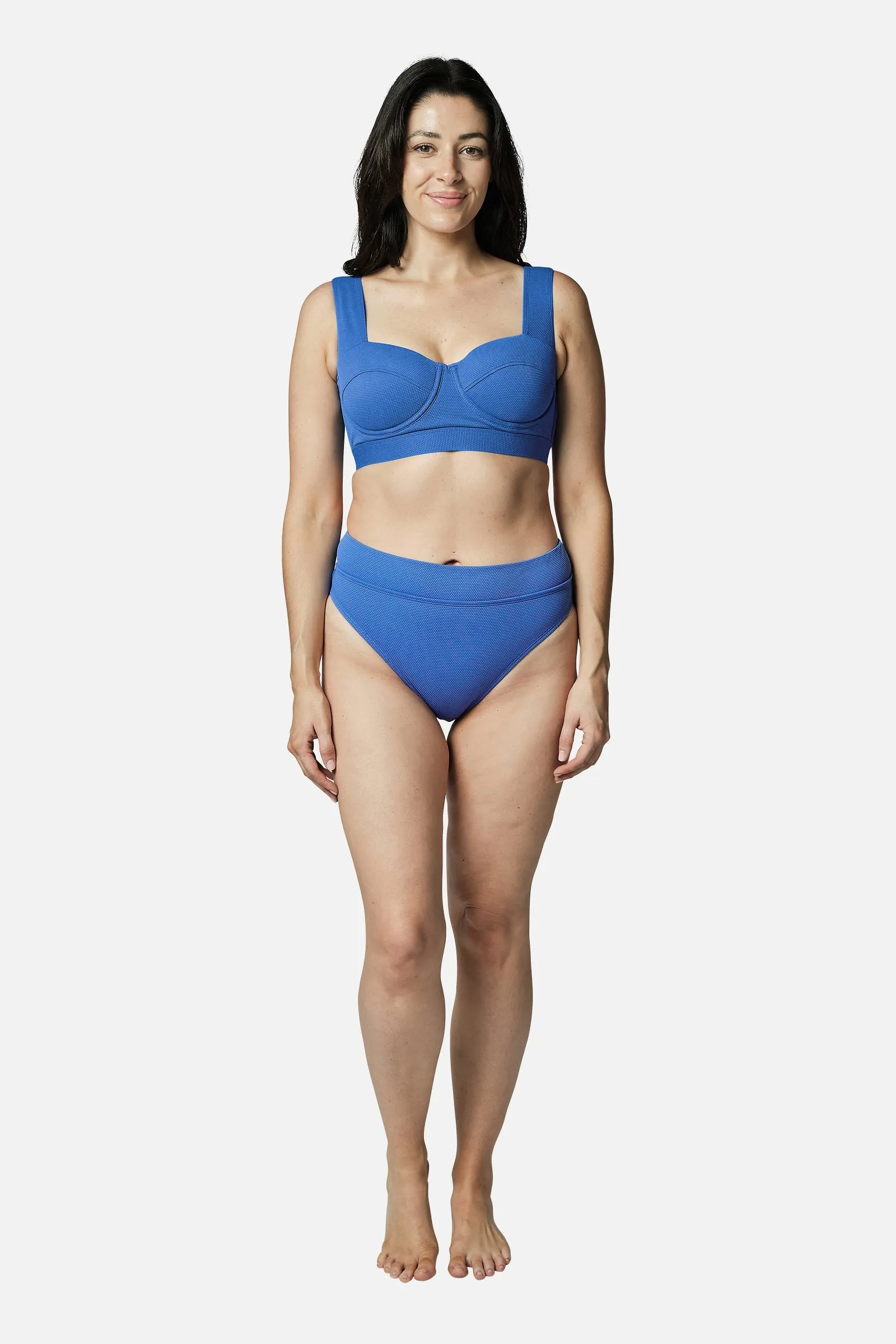Original Bustier Balconette Bikini Bralette SKY BLUE TEXTURE