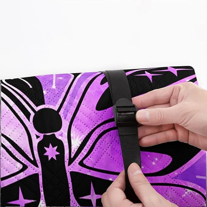 Outdoor Picnic Blanket Portable Ultrasonic Waterproof Picnic Mat Symmetrical Butterfly Printed Camping Beach Mat for Sand and Wet Grass Hiking (Symmetrical Butterfly L)