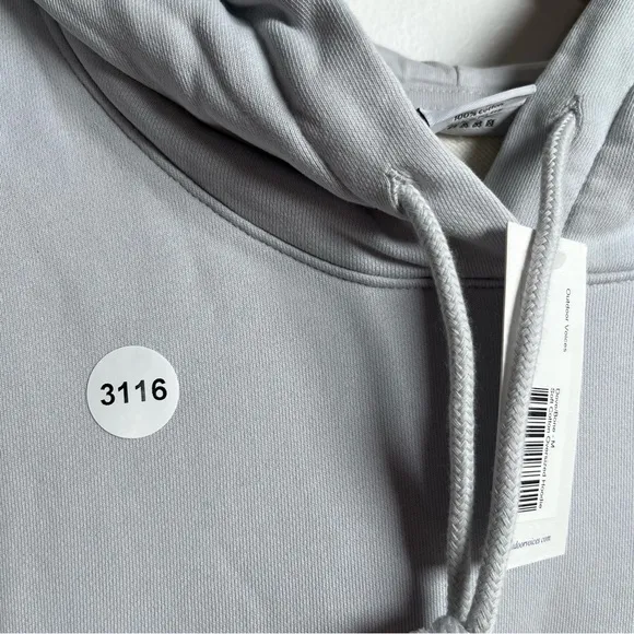Outdoor Voices oversized drawstring Hoodie New Medium Color Block Cream/ Blue
