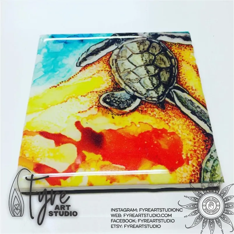 Outer Banks Baby Sea Turtle Coasters Set of 4