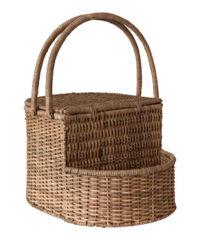 OVAL RATTAN WICKER PICNIC BASKET