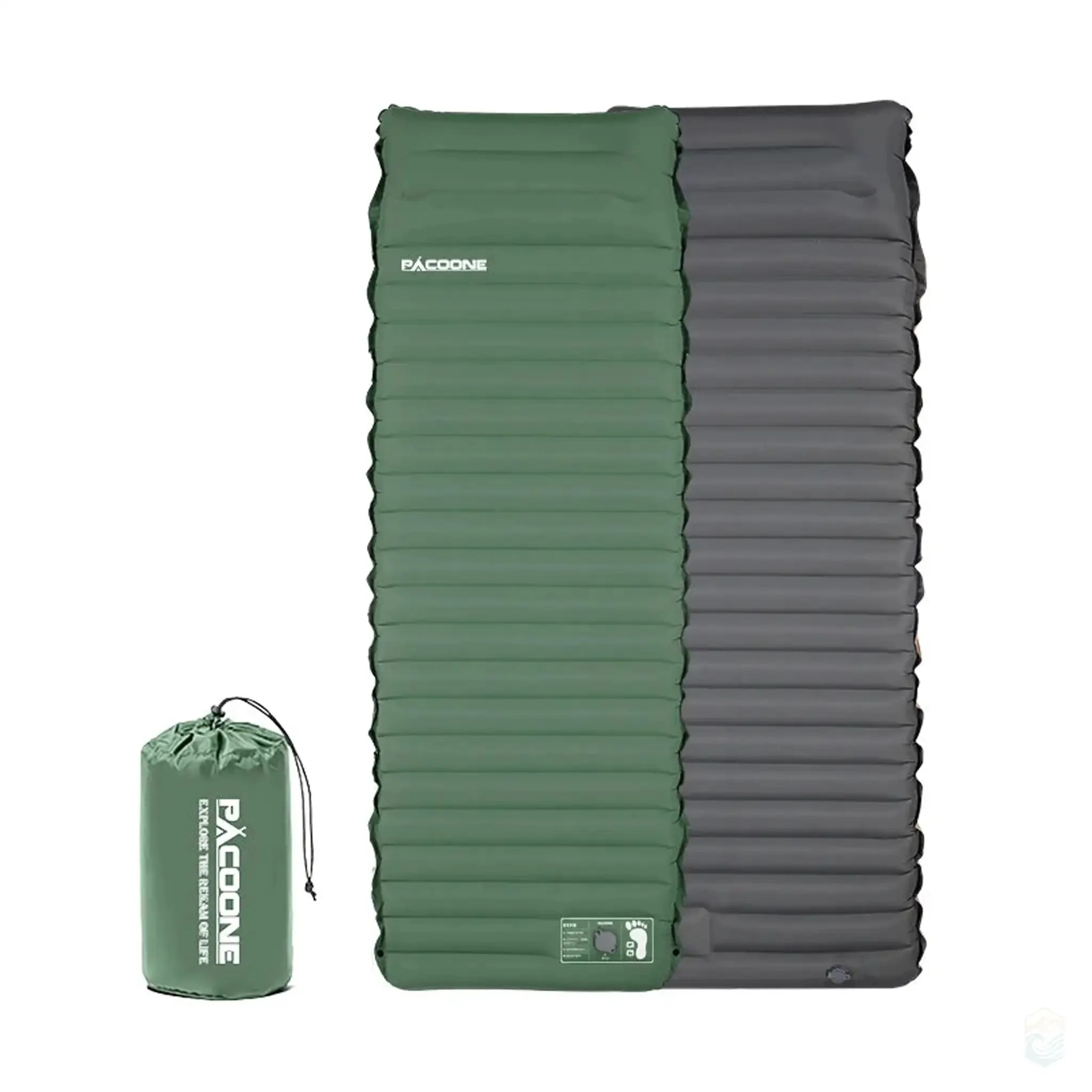 PACOONE 4" Thick Self-Inflating Camping Air Mattress with Spliceable Design