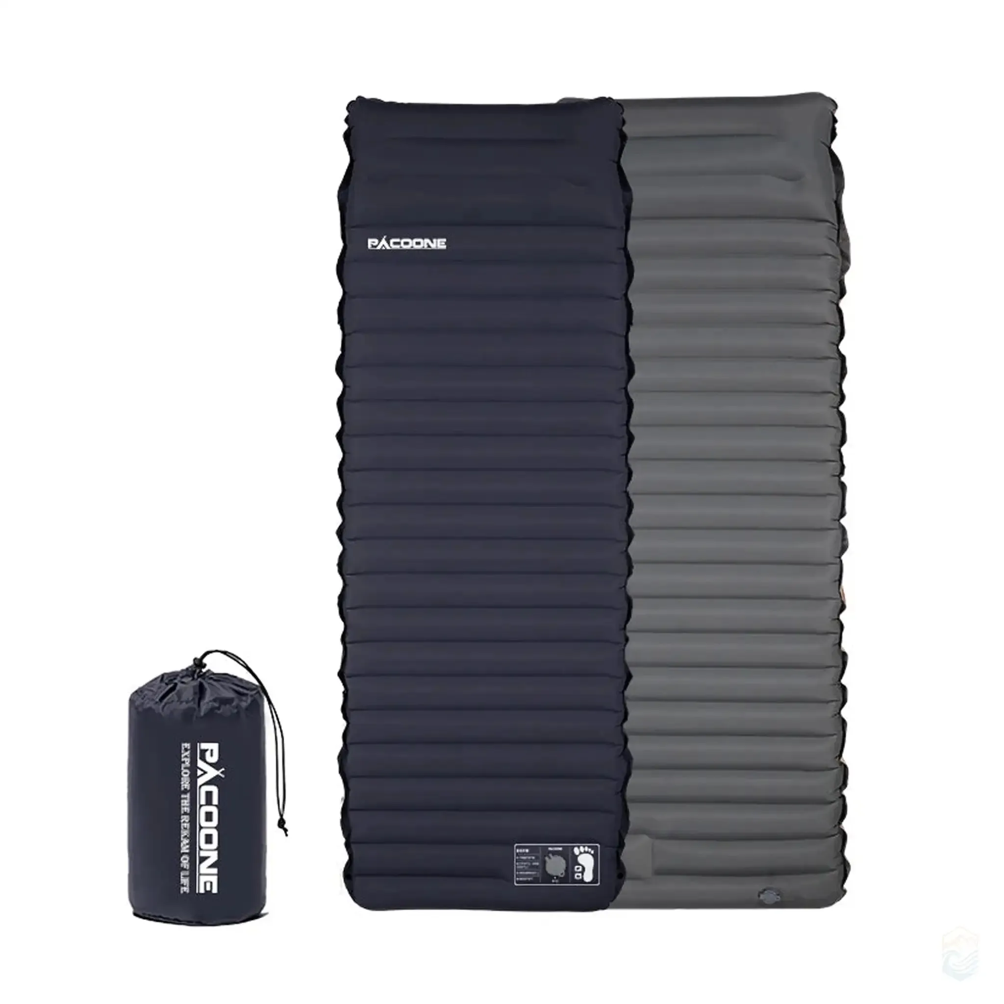 PACOONE 4" Thick Self-Inflating Camping Air Mattress with Spliceable Design