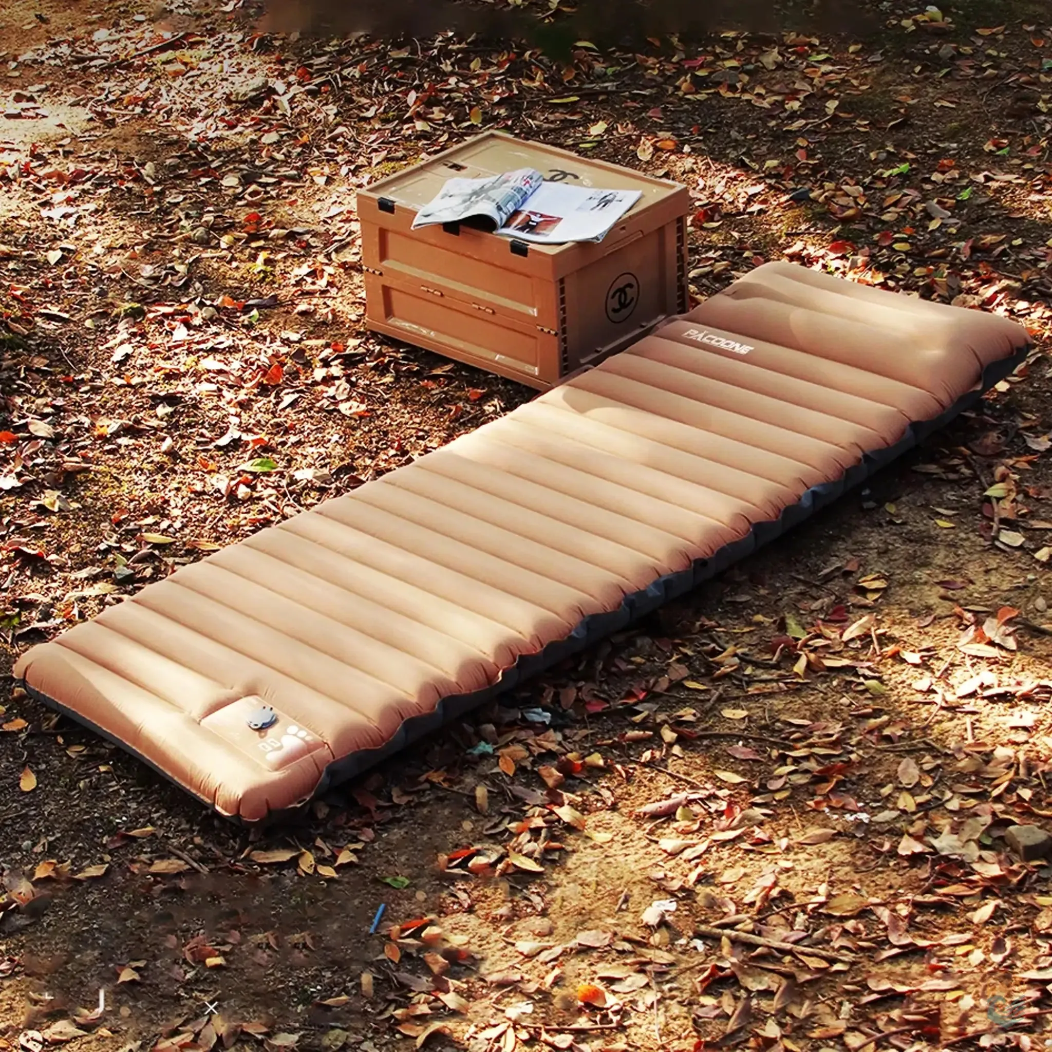 PACOONE 4" Thick Self-Inflating Camping Air Mattress with Spliceable Design