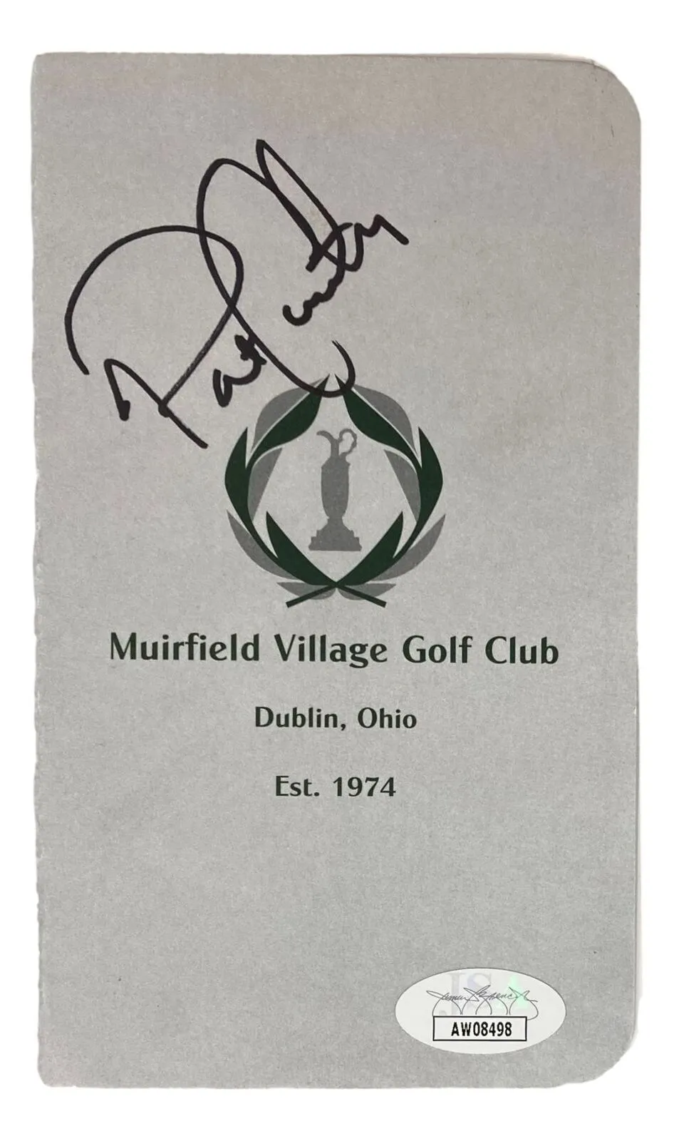 Patrick Cantlay Signed Muirfield Village Golf Club Scorecard JSA