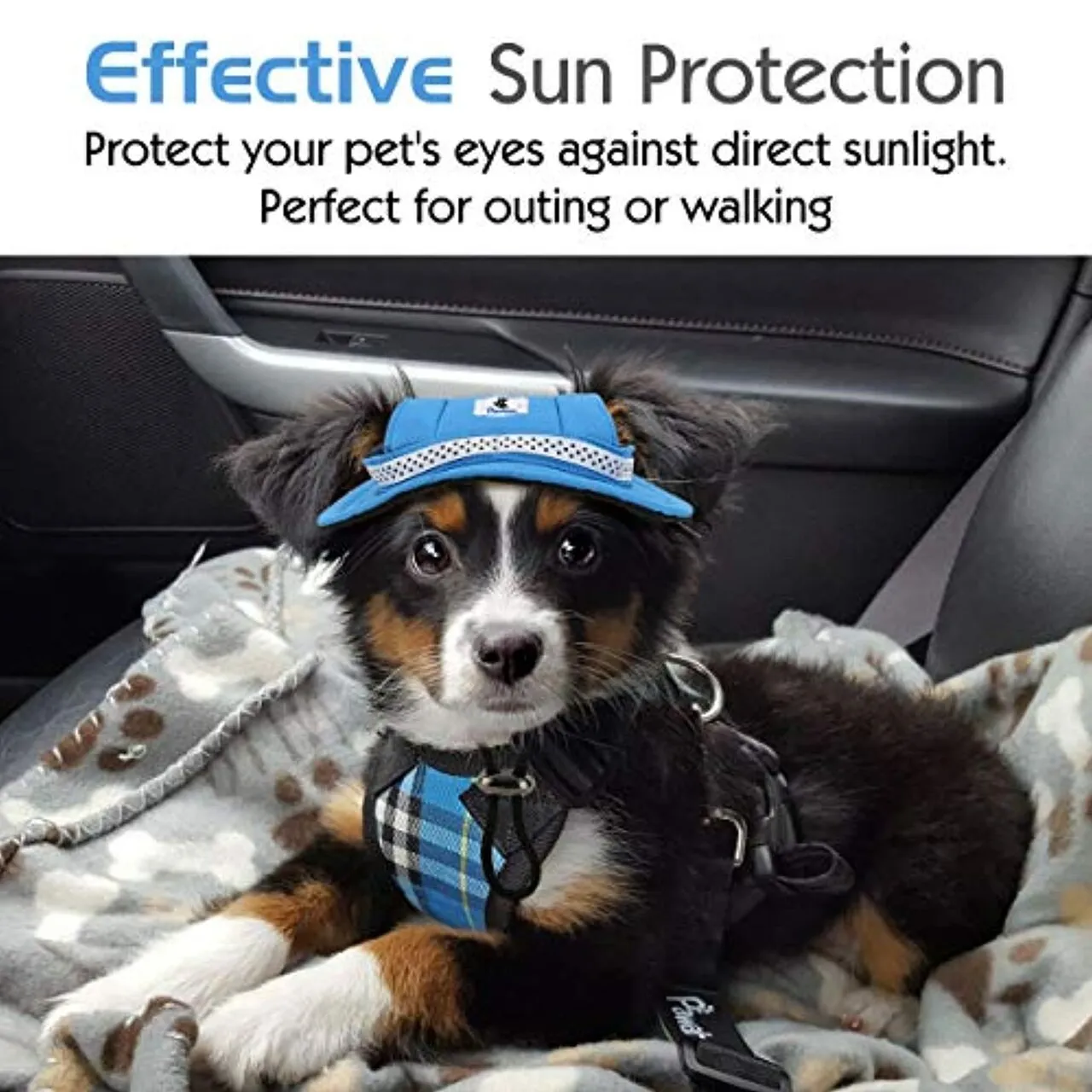 Pawaboo Round Brim Dog Princess Cap, Adjustable Visor Hat Pet Outdoor Sun Protection Sunbonnet Dog Hat For Small Dogs Chihuahua, Shih Tzu, Yorkshire Terriers, Black!
