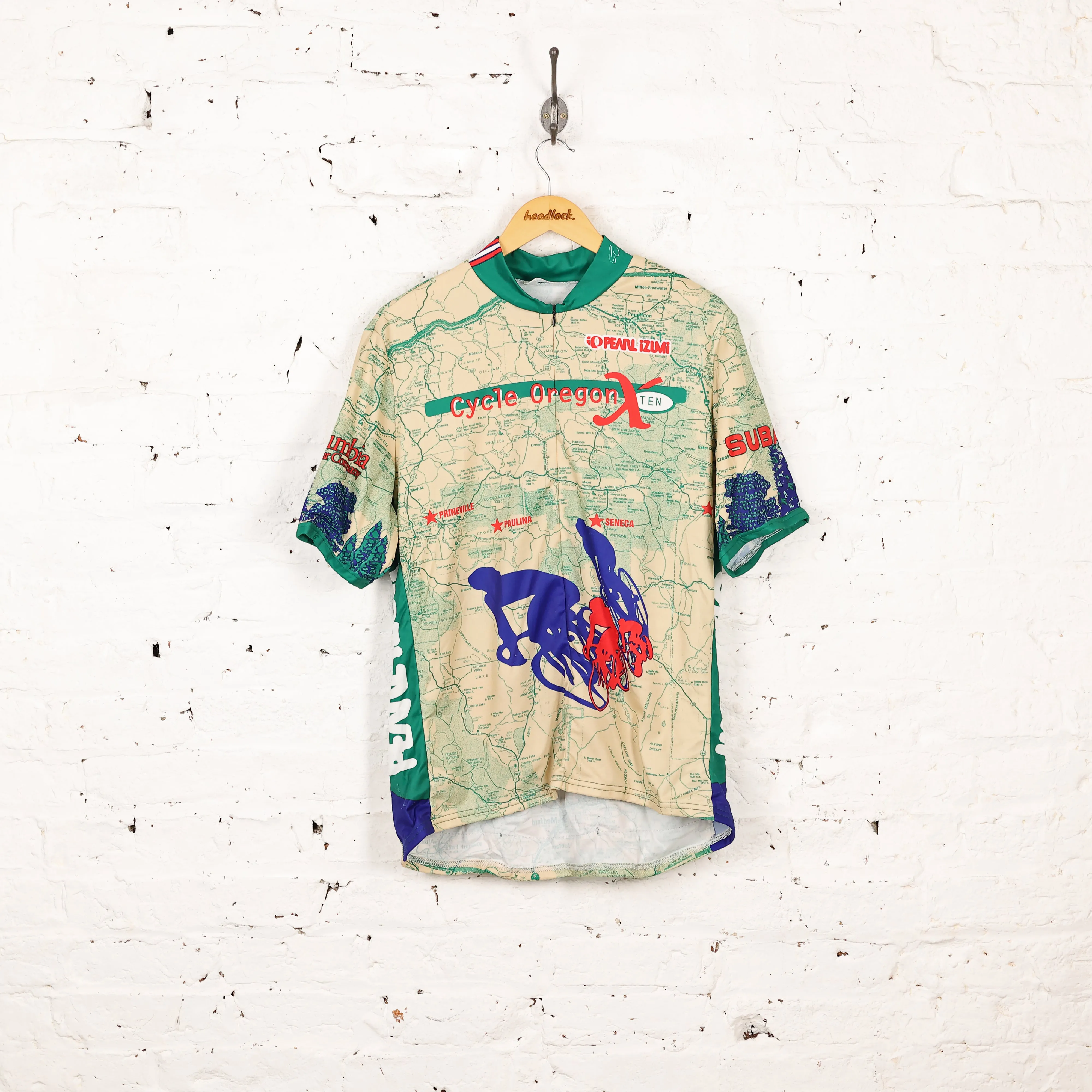 Pearl Izumi Cycle Oregon Cycling Top Jersey - Beige/Green - XL