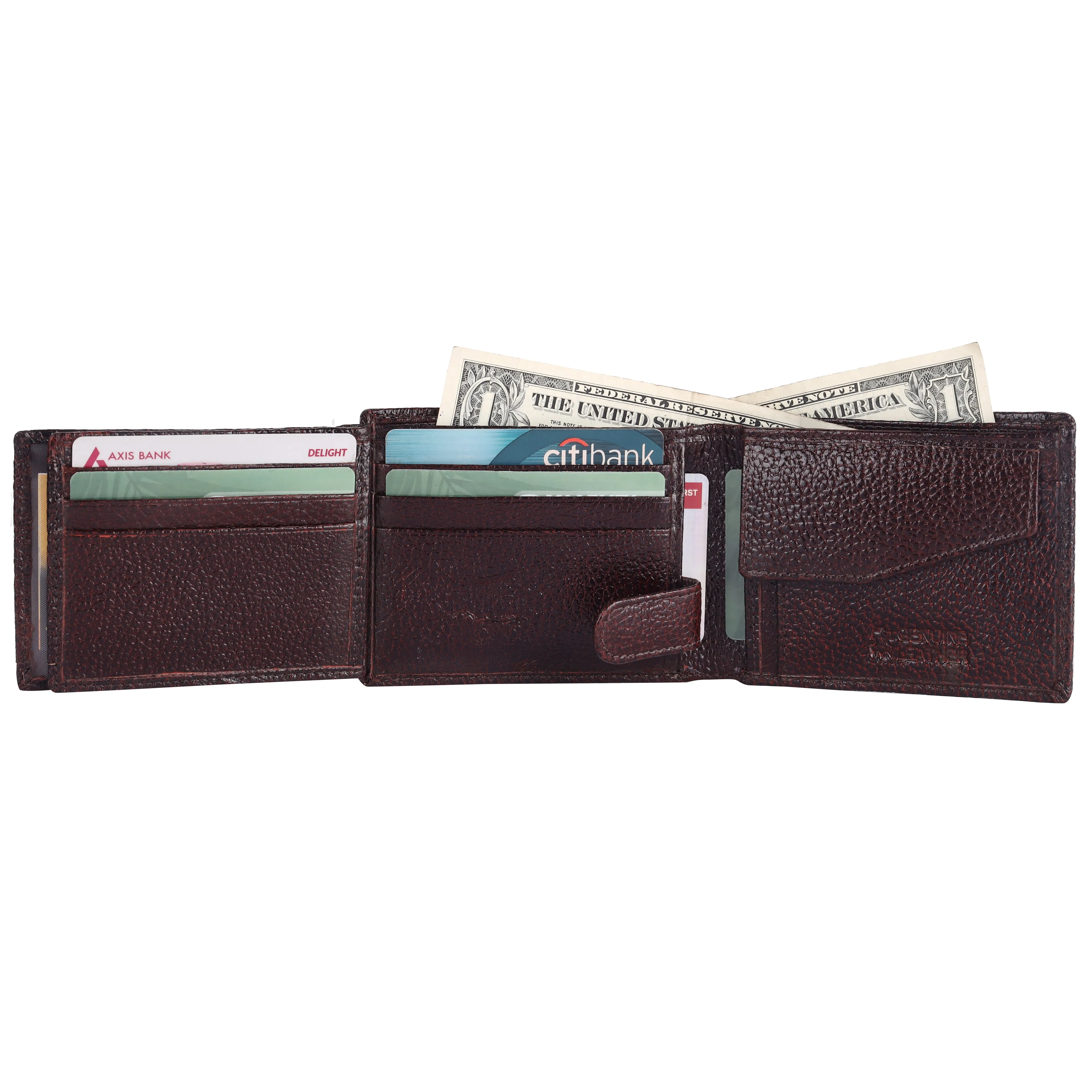 Pebble Texture 22 Card Billfold Coin Pocket Wallet #1013CL