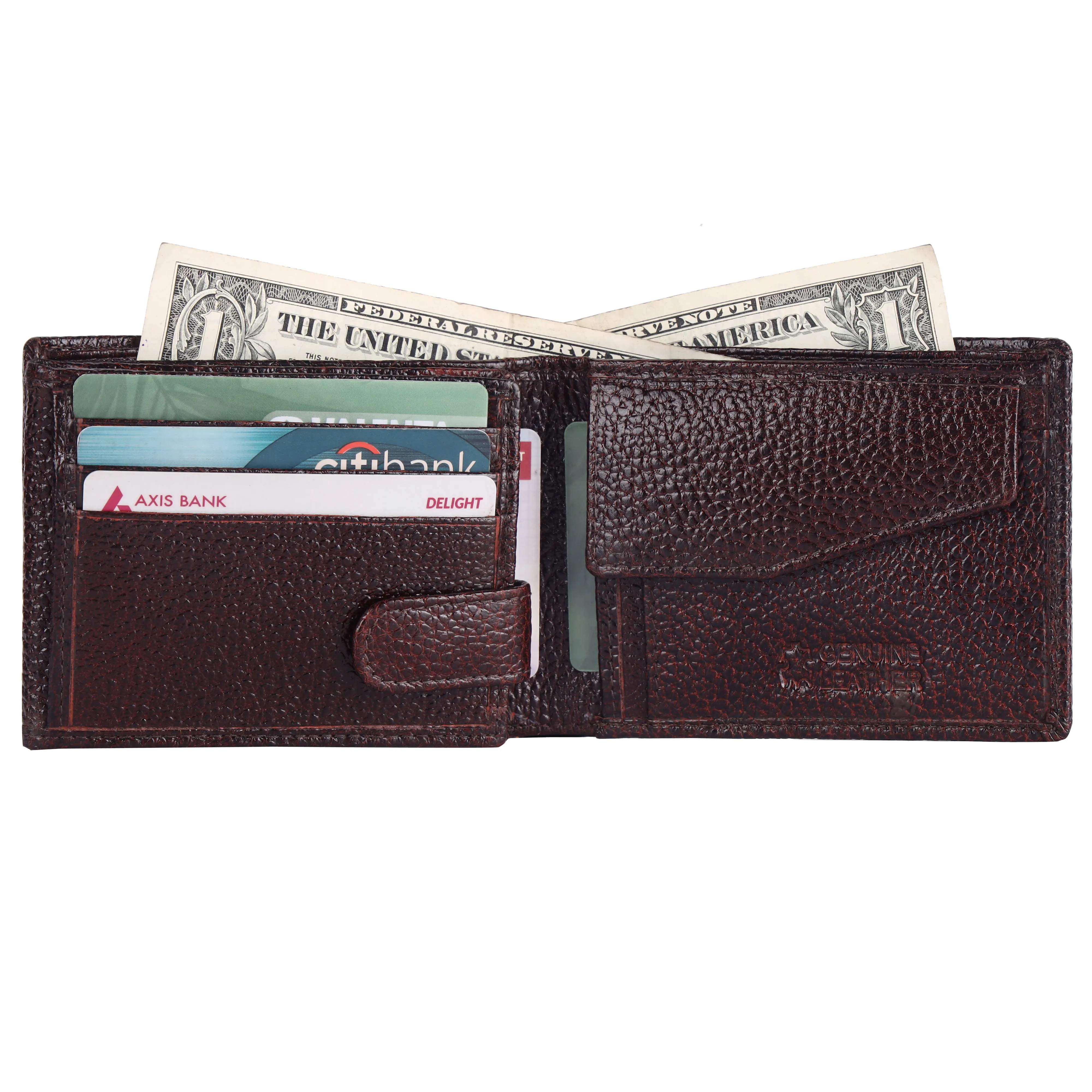 Pebble Texture 22 Card Billfold Coin Pocket Wallet #1013CL