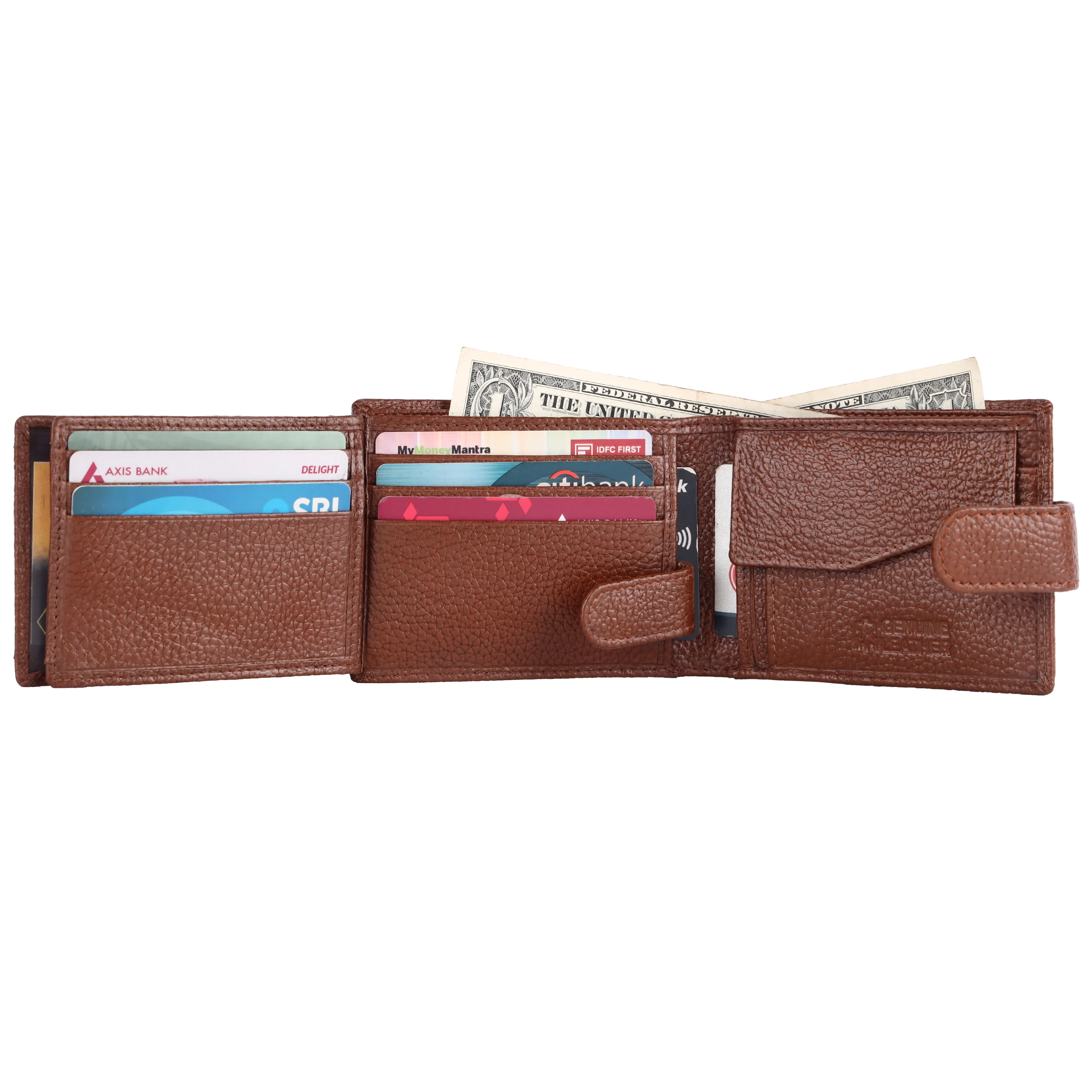 Pebble Texture 22 Card Billfold Coin Pocket Wallet #1013CL