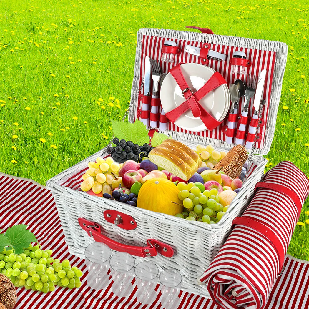 Picnic Basket Set Baskets 4 Person Wicker