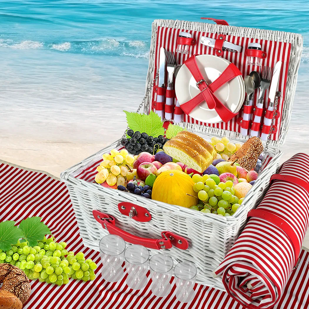 Picnic Basket Set Baskets 4 Person Wicker