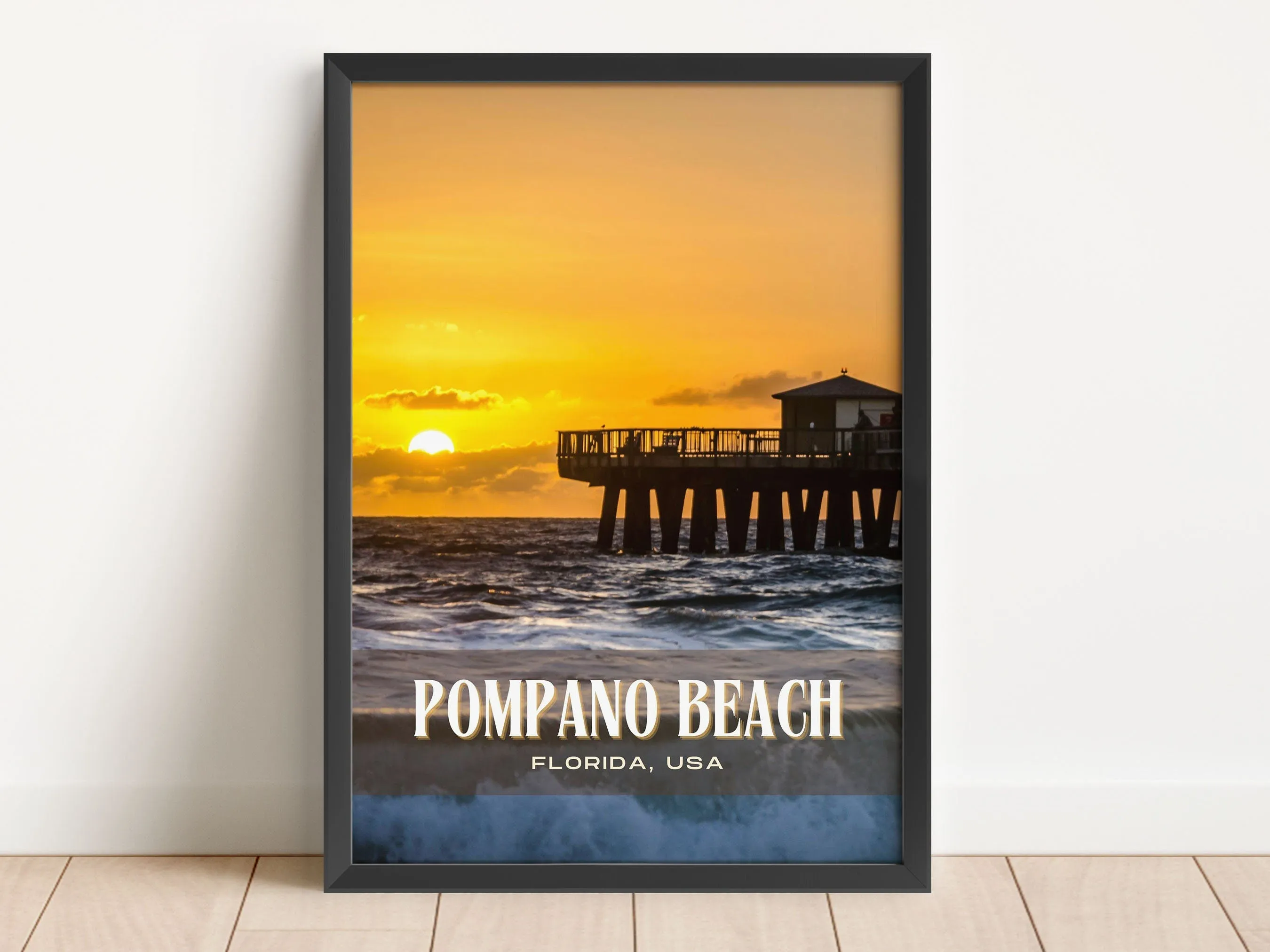 Pompano Beach Retro Wall Art, Florida, USA